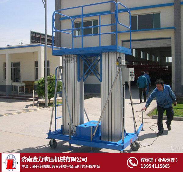 单桅 铝合金升降机、金力厂家定做、亳州铝合金升降机