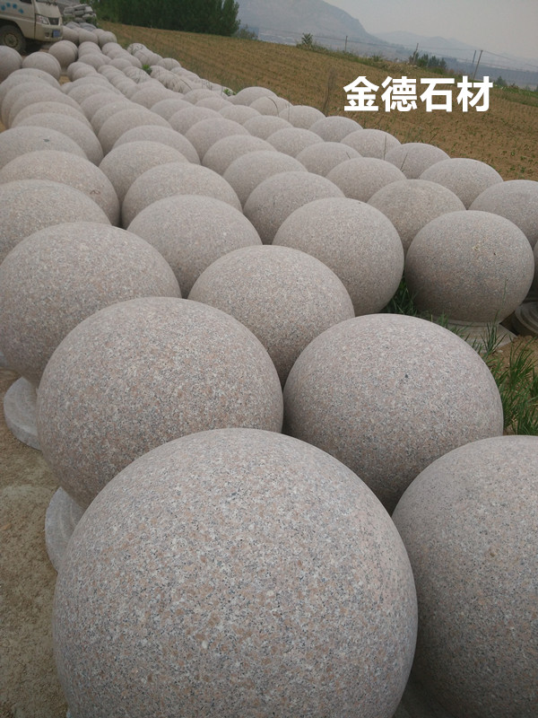 五莲红圆球、直径500五莲红圆球价格、花岗岩路障石