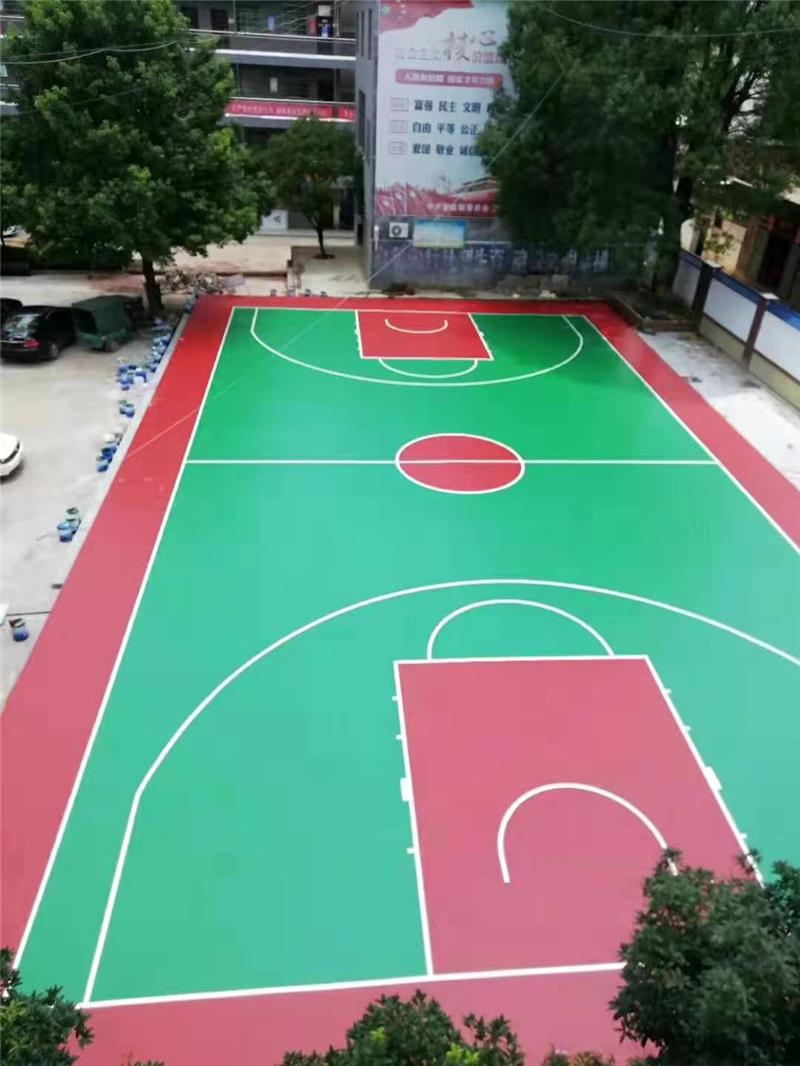 新余市鈐山鎮塑膠籃球場地面工程安裝「多圖」
