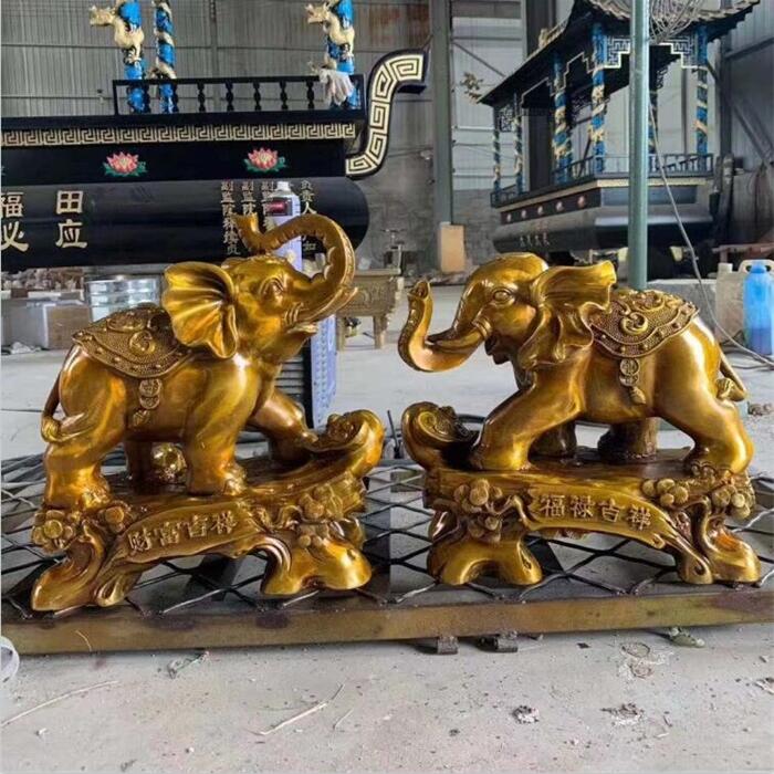 海南铸铜大象-铸铜大象报价-博雅铜雕(多图)