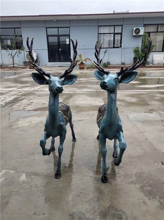 湖南铜鹿铸造-定制铜鹿铸造-博雅铜鹿