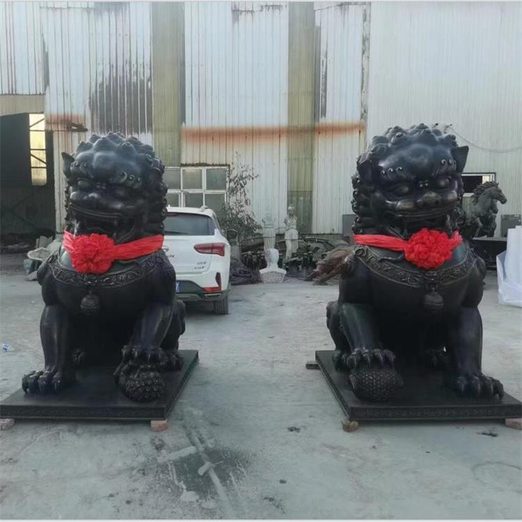 铜狮子雕塑厂家-海南铜狮子-博雅铜雕