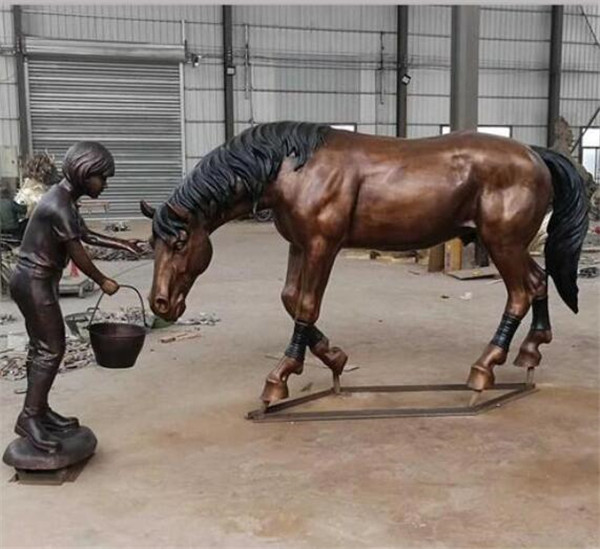 新疆铜马雕塑-玻璃钢仿铜马雕塑-博雅铜雕