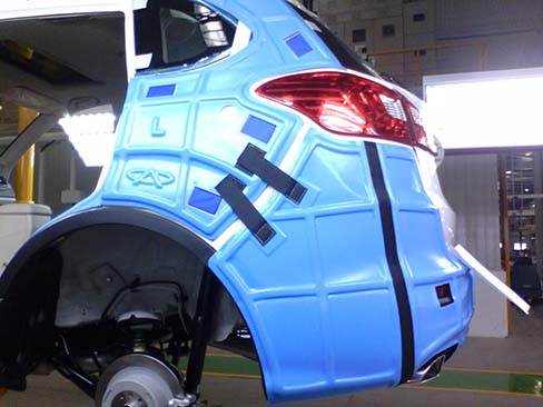 联合创伟仿形塑料隔板-出口汽车保护罩定制涂装