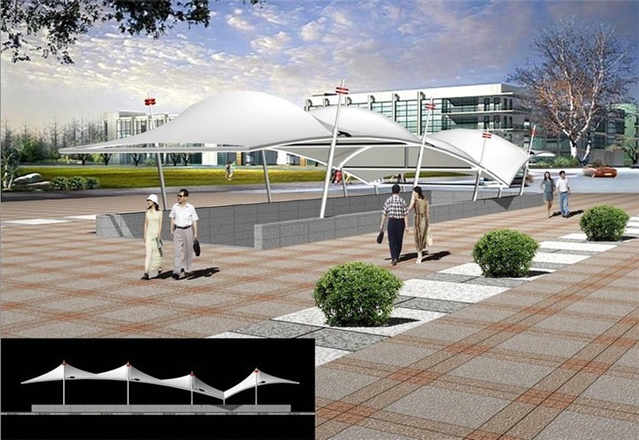 武汉万达源(多图)-膜结构公交车站