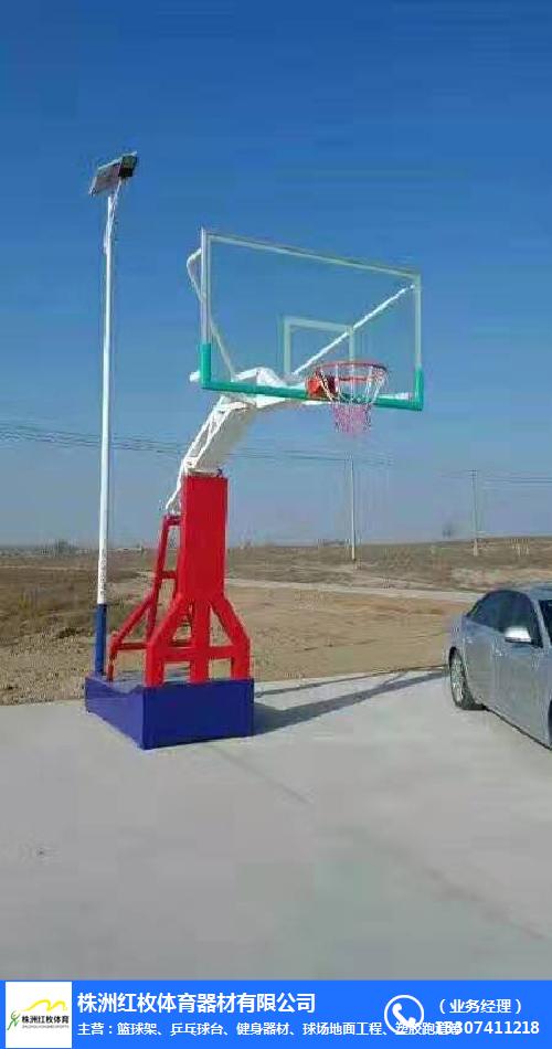 電動液壓籃球架籃板定制-紅枚體育籃球架安裝
