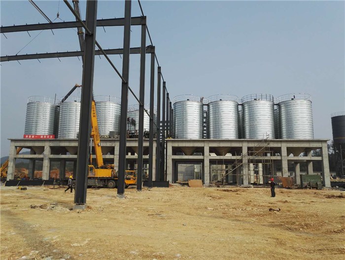 西藏建材钢板仓-建材钢板仓设计-安阳正泰龙钢结构工程(多图)