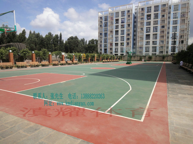 通海县塑胶篮球场,滇耀体育(认证商家),最强的塑胶篮球场施工
