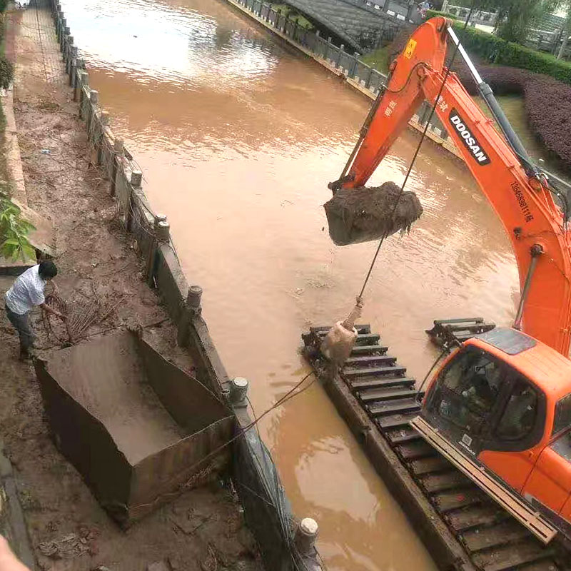 金華河道清理水上浮船挖掘機租賃公司「多圖」