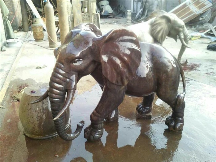 銅大象制作-鑄銅大象制作價格-匯豐銅雕廠家